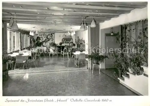 AK / Ansichtskarte Valbella_Lenzerheide Speisesaal des Ferienheims Bezirk Hinwil Valbella_Lenzerheide