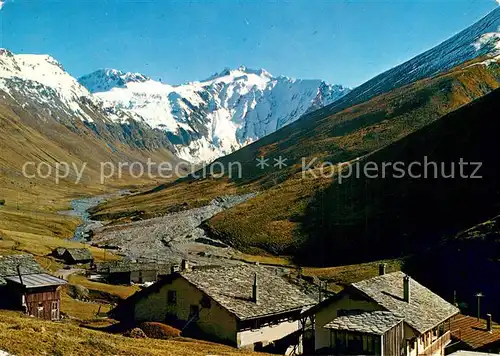 AK / Ansichtskarte Avers Juf_GR mit Forcellina und Piz Turba vorn Gasthaus Alpenrose 