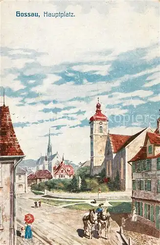 AK / Ansichtskarte Gossau_SG Hauptplatz Kuenstlerkarte Gossau_SG
