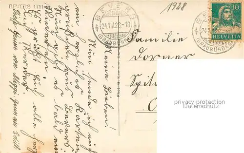 AK / Ansichtskarte Bevers_GR Panorama Rinderherde Bevers_GR