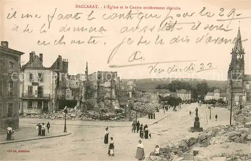 AK / Ansichtskarte Baccarat_54 Eglise et le Centre entierement detruits 