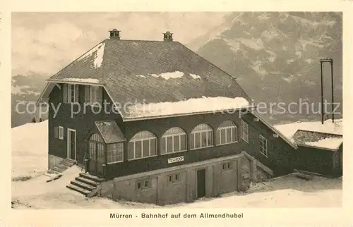 AK / Ansichtskarte Muerren_BE Bahnhof auf dem Allmendhubel Muerren_BE