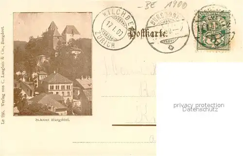 AK / Ansichtskarte Burgdorf_BE Panorama mit Schloss Burgdorf 