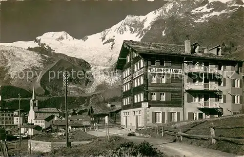 AK / Ansichtskarte Saas Fee Pension Britannia Saas Fee