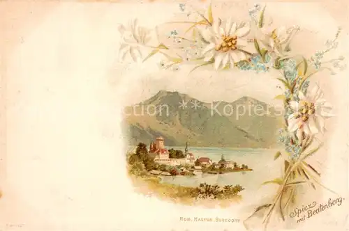 AK / Ansichtskarte Spiez_Thunersee_BE mit Beatenberg  Spiez_Thunersee_BE