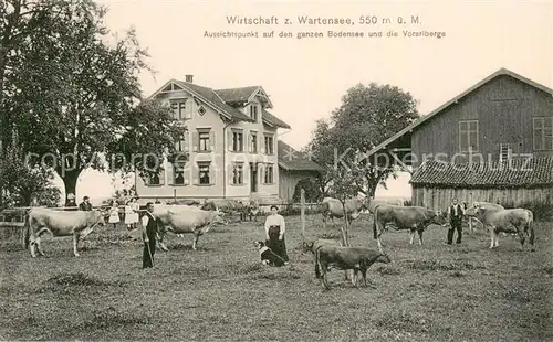 AK / Ansichtskarte Wartensee_Rorschach_SG Wirtschaft zum Wartensee Rinderweide 