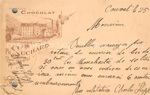 AK / Ansichtskarte Couvet Fabrique Chocolat Ph Suchard Neuchatel Couvet