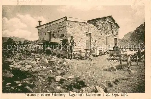 AK / Ansichtskarte Pontresina Restaurant oberer Schafberg Segantinis Sterbehaus Pontresina