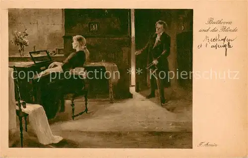 AK / Ansichtskarte Beethoven Beethoven und die Blinde 