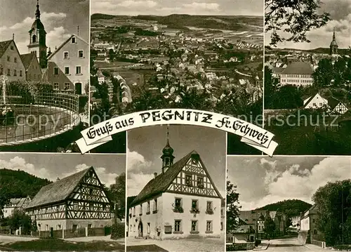 AK / Ansichtskarte Pegnitz Panorama Motive Innenstadt Kirche Fachwerkhaus Pegnitz