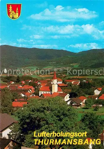 AK / Ansichtskarte Thurmansbang Ortsansicht mit Kirche Lufterholungsort Bayerischer Wald Thurmansbang