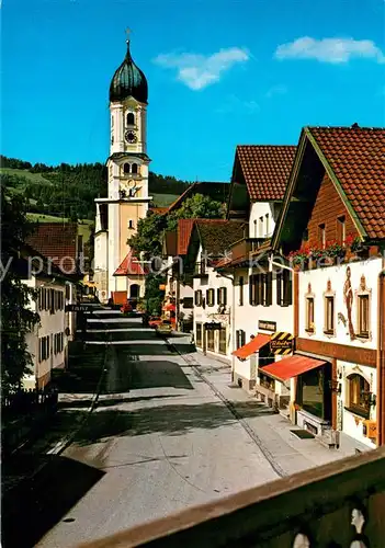 AK / Ansichtskarte Nesselwang von Linggstrasse Blick zur Kirche Nesselwang