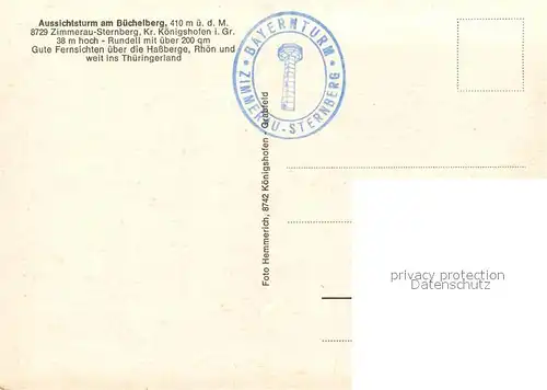 AK / Ansichtskarte Sternberg_Zimmerau Panorama Schloss Bayernturm Aussichtsturm am Buechelberg Sternberg Zimmerau