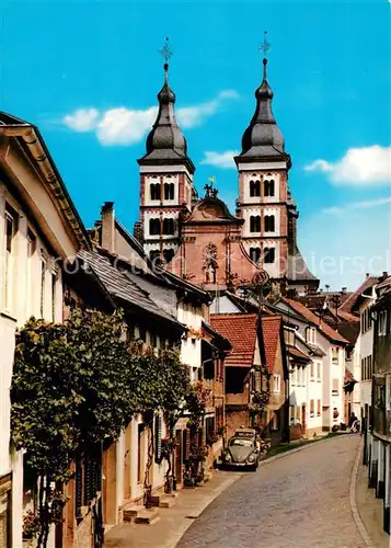 AK / Ansichtskarte Amorbach_Miltenberg Abteigasse mit Blick zur Abteikirche 