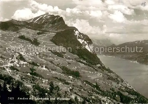 AK / Ansichtskarte Amden_SG mit Leistkamm und Wallensee Amden_SG