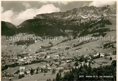 AK / Ansichtskarte Amden_SG mit Mattstock Amden_SG