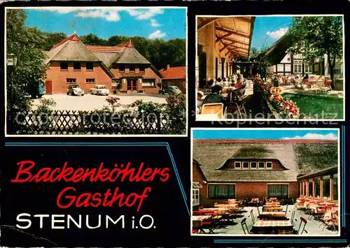 AK / Ansichtskarte Stenum Backenkoehlers Gasthof Terrasse Stenum