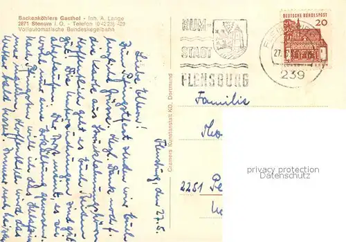 AK / Ansichtskarte Stenum Backenkoehlers Gasthof Terrasse Stenum