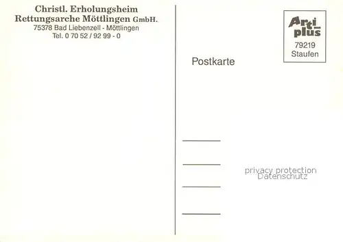 AK / Ansichtskarte Moettlingen Christl Erholungsheim Rettungsarche Moettlingen Moettlingen