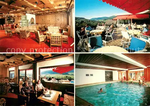 AK / Ansichtskarte Baiersbronn_Schwarzwald BSW Erholungsheim Haus am Kurgarten Terrasse Gastraeume Hallenbad Baiersbronn Schwarzwald