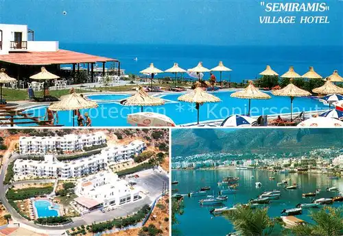 AK / Ansichtskarte Heraklion_Iraklio Semiramis Village Hotel Hafenpartie Fliegeraufnahme Heraklion Iraklio