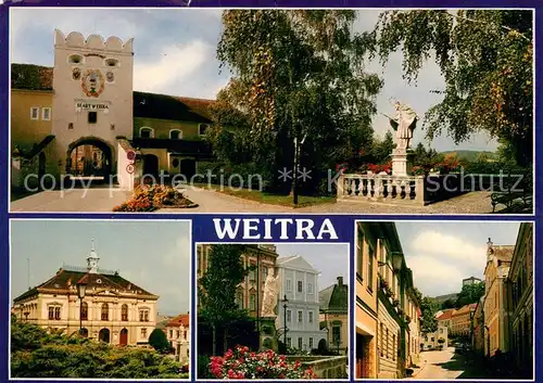 AK / Ansichtskarte Weitra Stadttor und hl Nepomuk Rathaus Florianibrunnen Untere Landstrasse Weitra