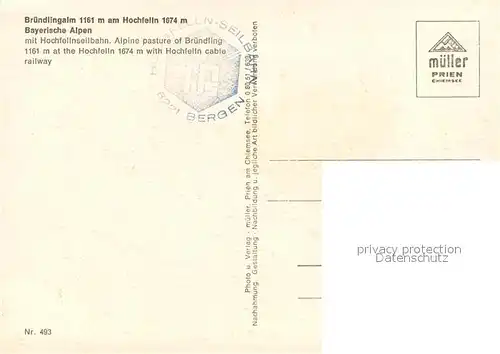 AK / Ansichtskarte Hochfelln_Bergen Bruendlingalm am Hochfelln Seilbahn Hochfelln Bergen
