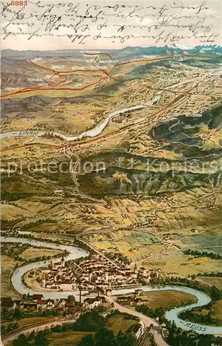 AK / Ansichtskarte Bremgarten_AG Panoramakarte Bremgarten AG