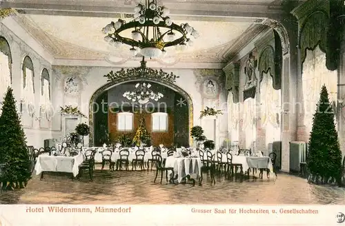 AK / Ansichtskarte Maennedorf Hotel Wildenmann Grosser Saal fuer Hochzeiten und Gesellschaften Maennedorf