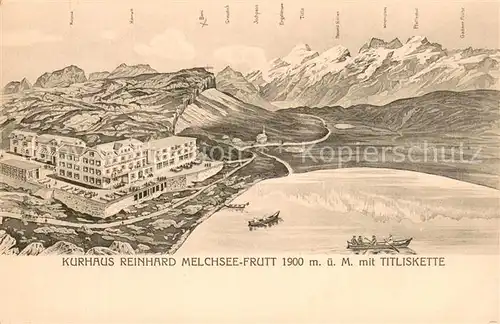 AK / Ansichtskarte Melchsee Frutt Kurhaus Reinhard mit Titliskette Melchsee Frutt