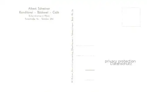 AK / Ansichtskarte Edenkoben Cafe Schreiner Gastraeume Panorama Edenkoben