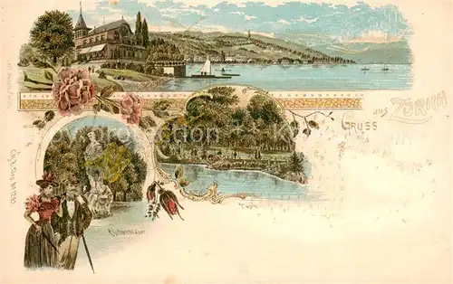 AK / Ansichtskarte Zuerich_ZH Casino Alphornblaeser Teich Zuerich_ZH