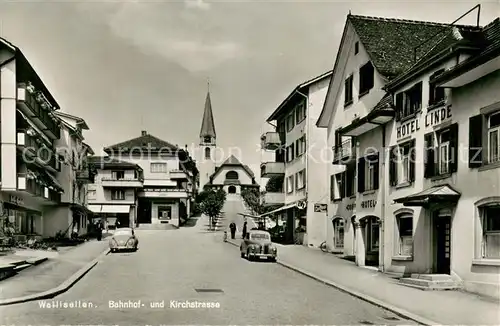 AK / Ansichtskarte Wallisellen Bahnhof und Kirchstrasse Wallisellen