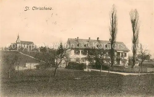 AK / Ansichtskarte St_Chrischona Teilansicht mit Kirche St_Chrischona