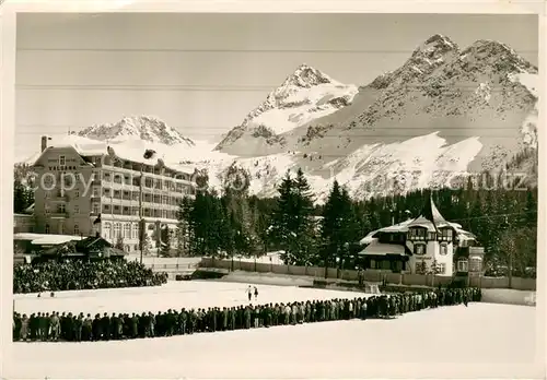 AK / Ansichtskarte Arosa_GR Eisbahn Obersee Arosa_GR