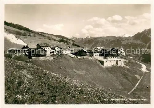 AK / Ansichtskarte Wergenstein_GR mit Schamserberg Wergenstein_GR