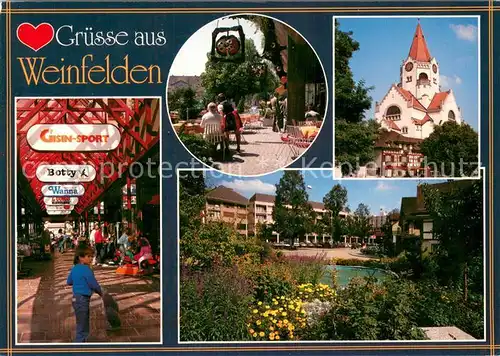 AK / Ansichtskarte Weinfelden Einkaufszentrum Restaurant Terrasse Kirche Weinfelden