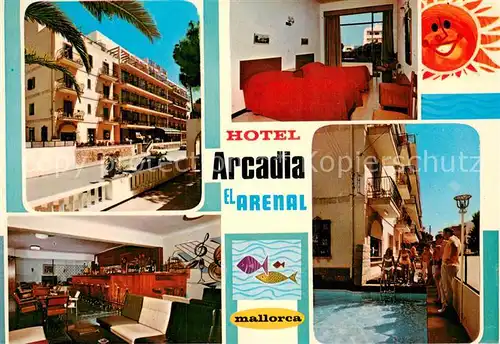 AK / Ansichtskarte El_Arenal_Mallorca_ES Hotel Arcadia Restaurant Fremdenzimmer Swimming Pool 
