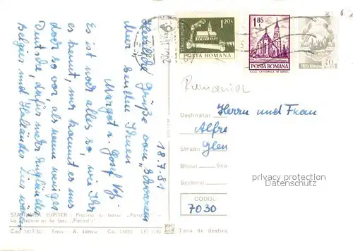 AK / Ansichtskarte Statiunea_Jupiter Piscine de la Bar Paradis 