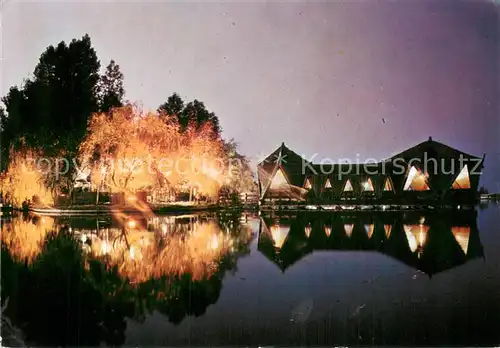 AK / Ansichtskarte Neptun_Romania Restaurantul Insula Nachtaufnahme 