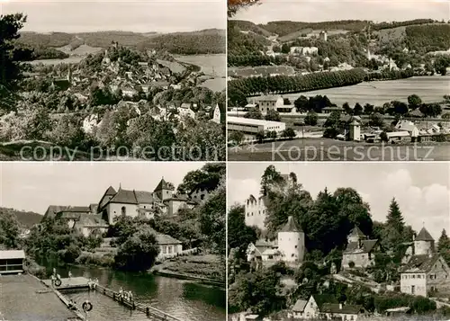 AK / Ansichtskarte Pappenheim_Mittelfranken Teilansichten Luftkurort Blick vom Muehlberg Burg Badestelle an der Altmuehl Pappenheim Mittelfranken