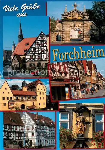 AK / Ansichtskarte Forchheim_Oberfranken Motive Innenstadt Altstadt Fachwerkhaeuser Burg Nuernberger Tor Forchheim Oberfranken