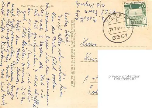 AK / Ansichtskarte Vorra_Pegnitz Ritterfels Pegnitz Hohe Wacht Marienkirche Schloss Muetter Erholungsheim Vorra Pegnitz