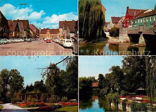 AK / Ansichtskarte Fuerstenfeldbruck Hauptstrasse Amperbruecke Stadtpark Parkanlagen Fuerstenfeldbruck