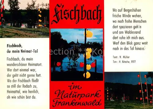 AK / Ansichtskarte Fischbach_Kronach Gedicht von N. Mueller Parkanlage mit Beleuchtung Fischbach Kronach