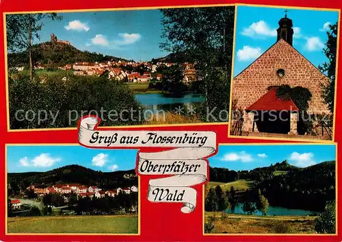 AK / Ansichtskarte Flossenbuerg Panorama Kirche Landschaft Oberpfaelzer Wald Flossenbuerg