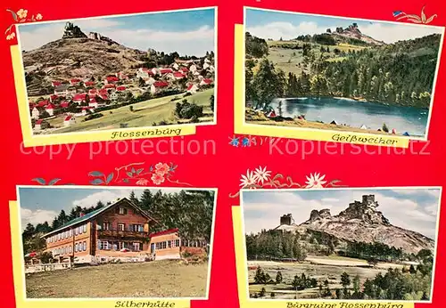 AK / Ansichtskarte Flossenbuerg Panorama Geissweiher Silberhuette Burgruine Flossenbuerg
