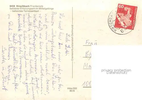AK / Ansichtskarte Hirschbach_Oberpfalz Teilansichten Erholungsort auf der Frankenalb Natur Felsen Freibad Hirschbach Oberpfalz