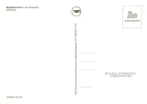 AK / Ansichtskarte Neualbenreuth Mariafrieden Kapelle Aussichtsturm Fachwerkbauernhof Wappen Gedenkstein Panorama Blick zur Kirche Neualbenreuth