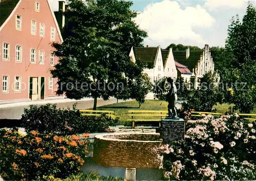 AK / Ansichtskarte Dingolfing Obere Stadt Parkanlagen Brunnen Statue Dingolfing
